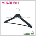 Wooden Coat Hanger with Wide Shoulders and Round Bar